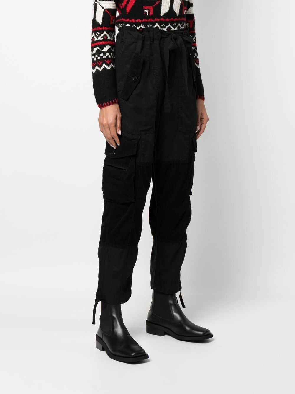 Shop Polo Ralph Lauren Cropped-leg Cargo Trousers In Black