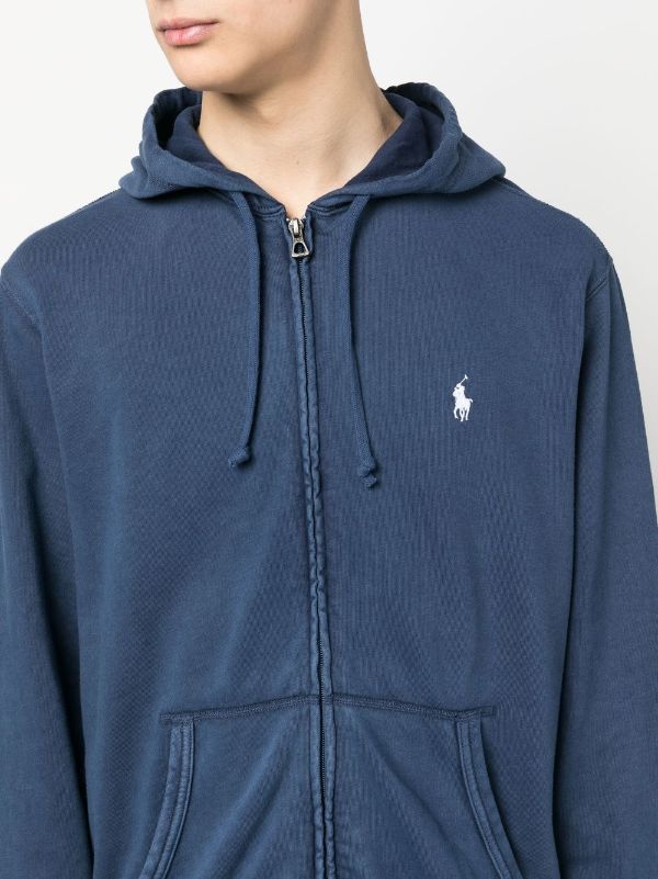 Embroidered Zip Through Hoodie