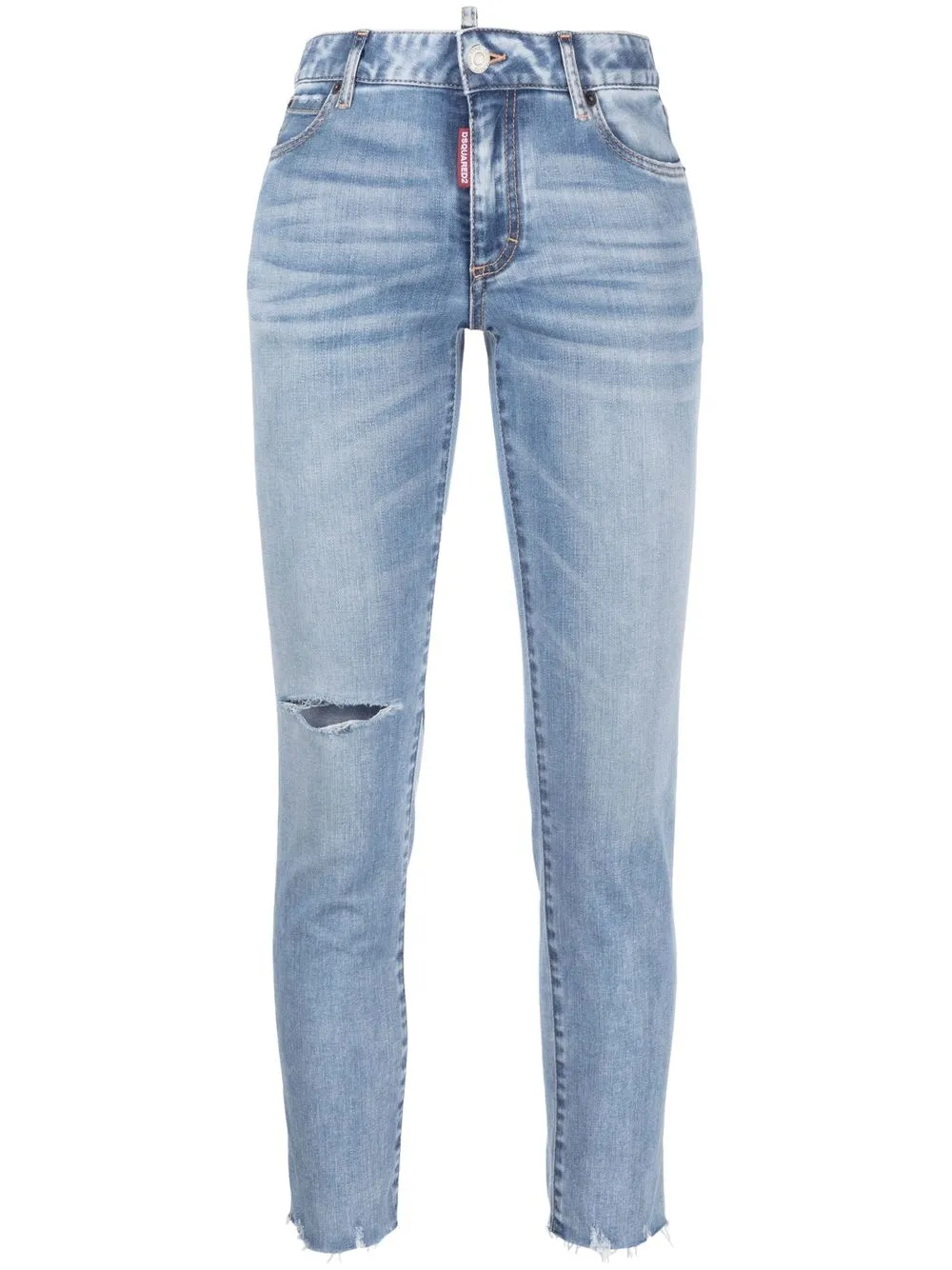 

Dsquared2 jeans capri con detalles rasgados - Azul