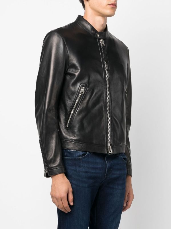 TOM FORD zip-front Leather Jacket - Farfetch