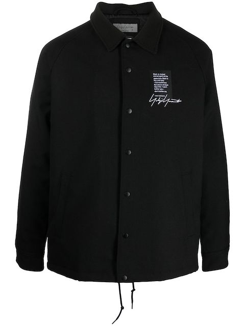 Yohji Yamamoto Hemdjacke mit Logo-Print