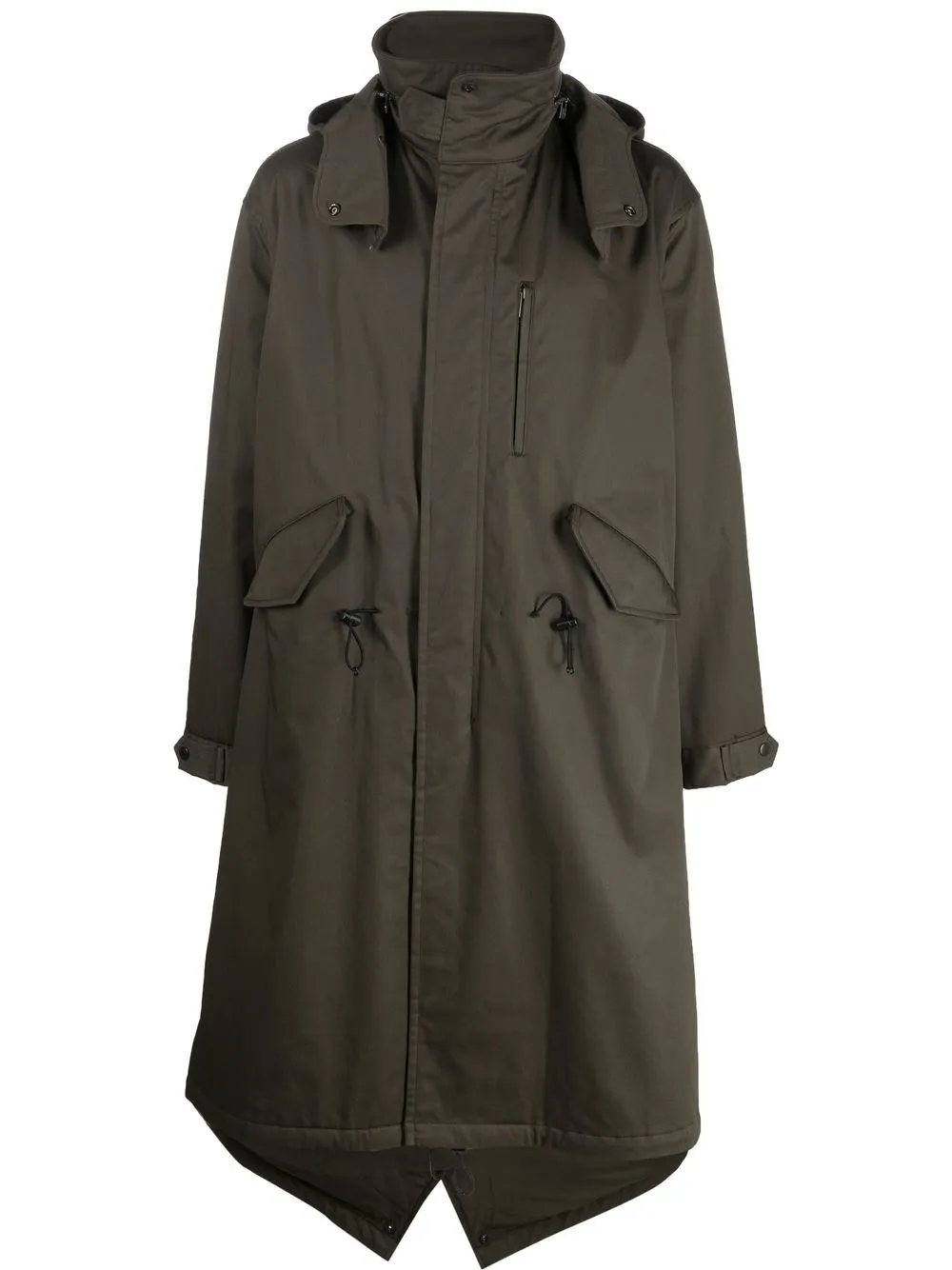 

Yohji Yamamoto long-length hooded parka - Green