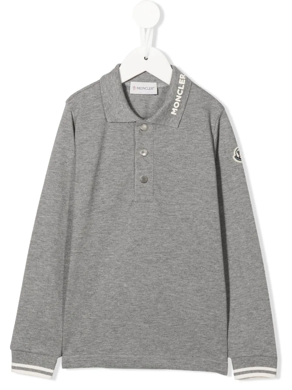 

Moncler Enfant playera tipo polo con logo estampado - Gris