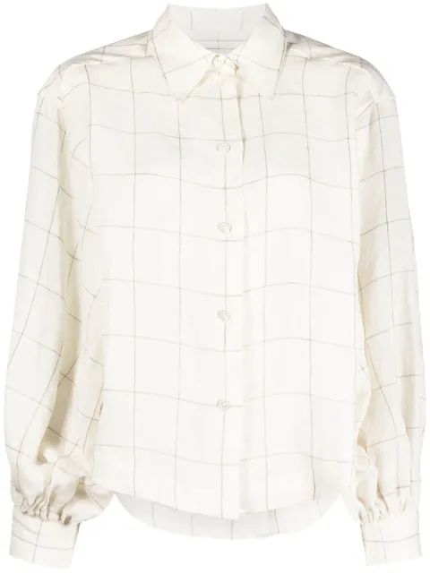 all-over grid-print shirt