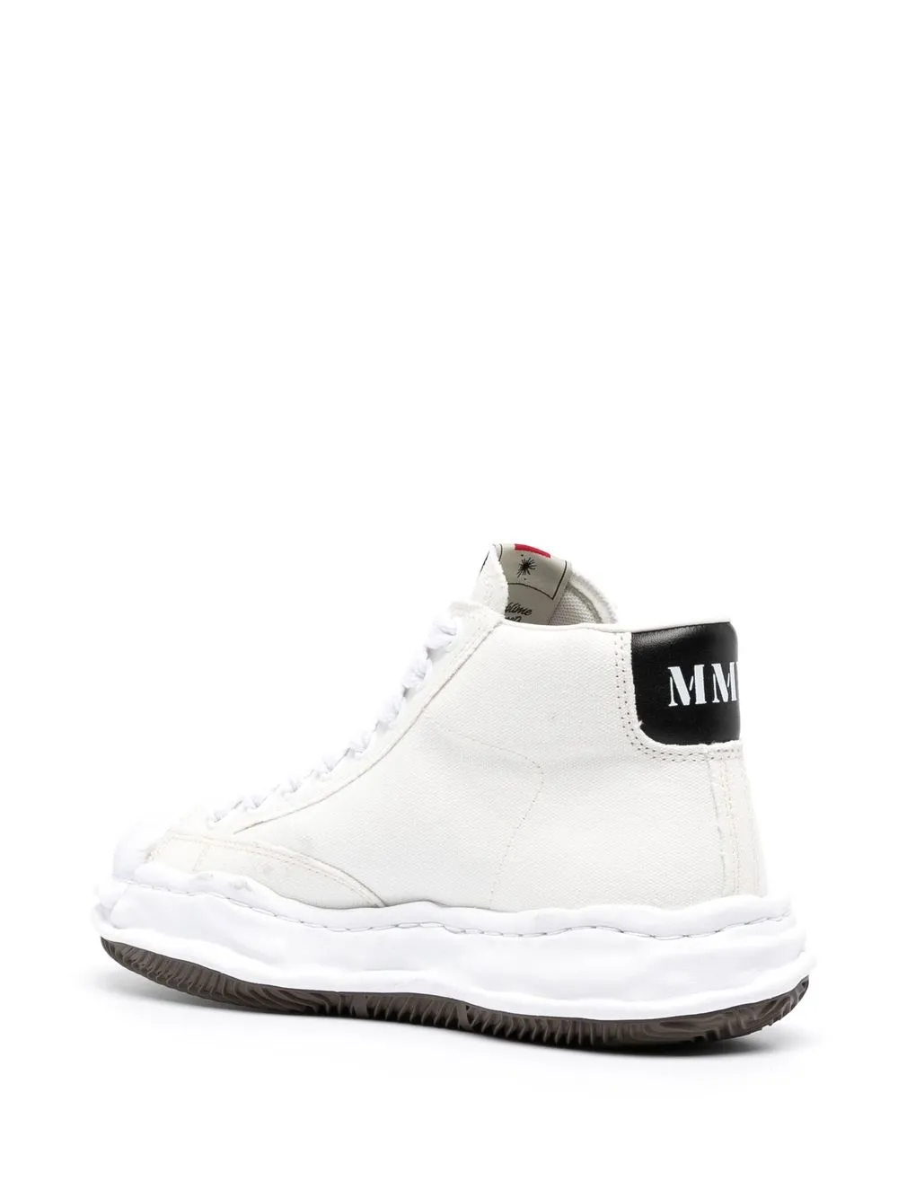 Shop Miharayasuhiro Blakey Mid-top Sneakers In White