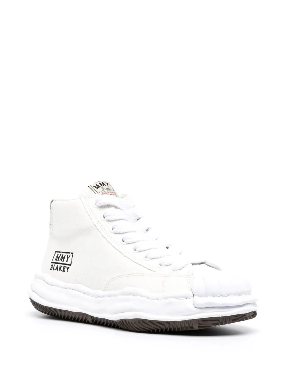 Shop Miharayasuhiro Blakey Mid-top Sneakers In White