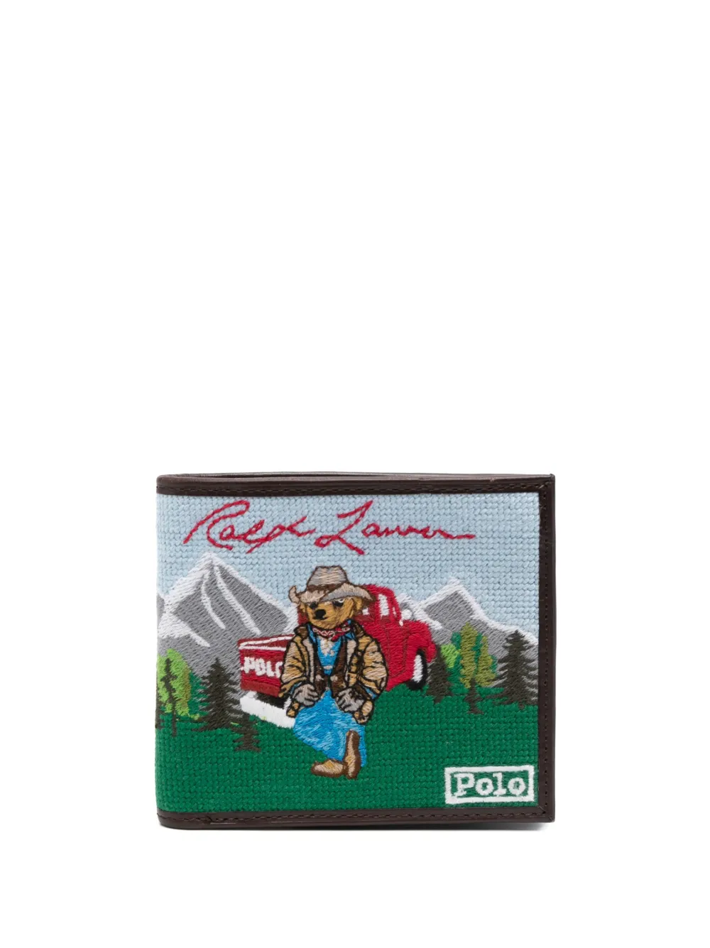 Polo Ralph Lauren Embroidered Bifold Wallet In Blue