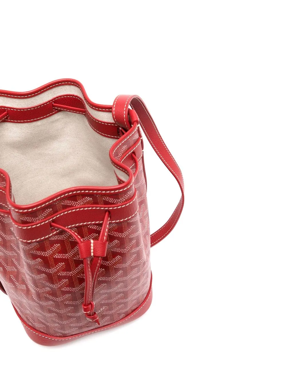 GOYARD Petit Flot Canvas Bucket Bag Red