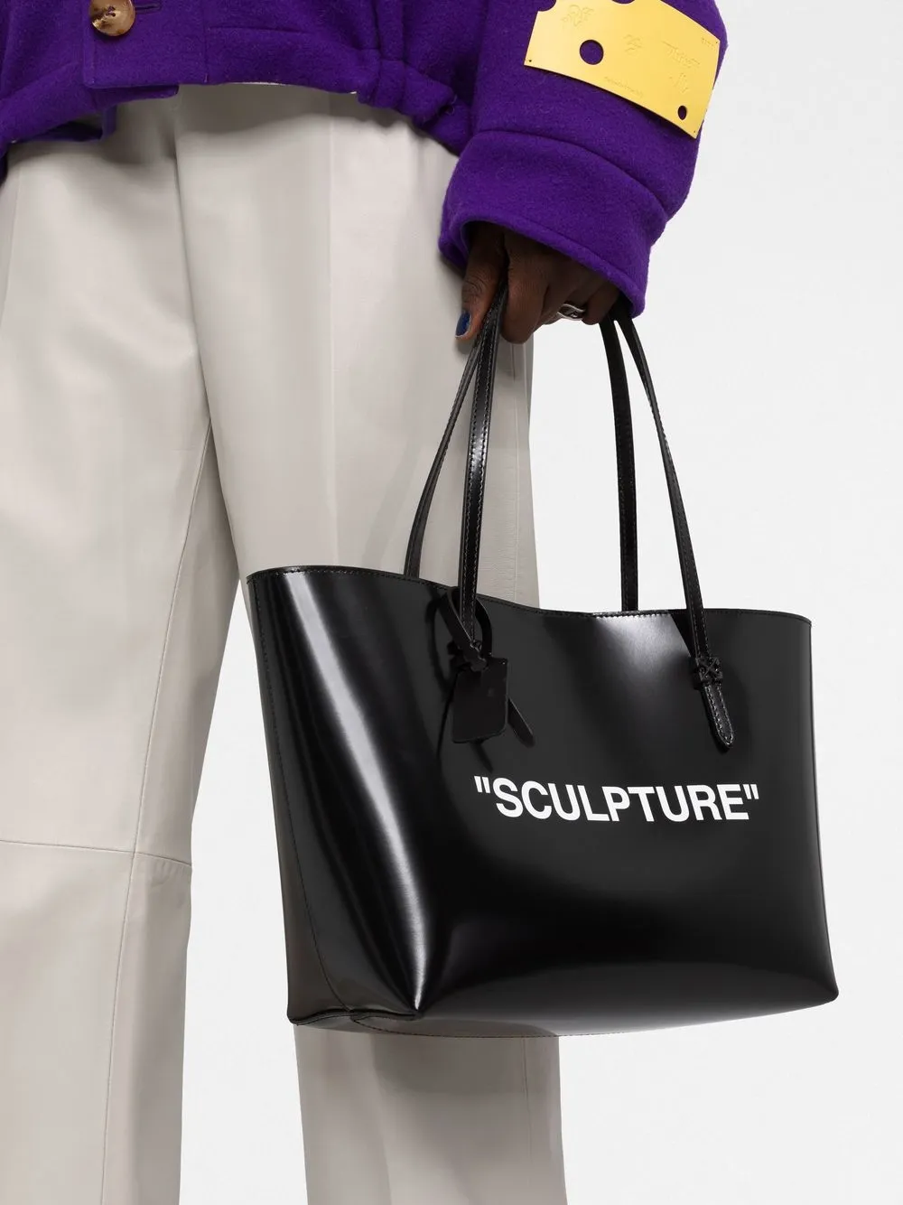  Off-white Slogan-print Tote Bag - Black 