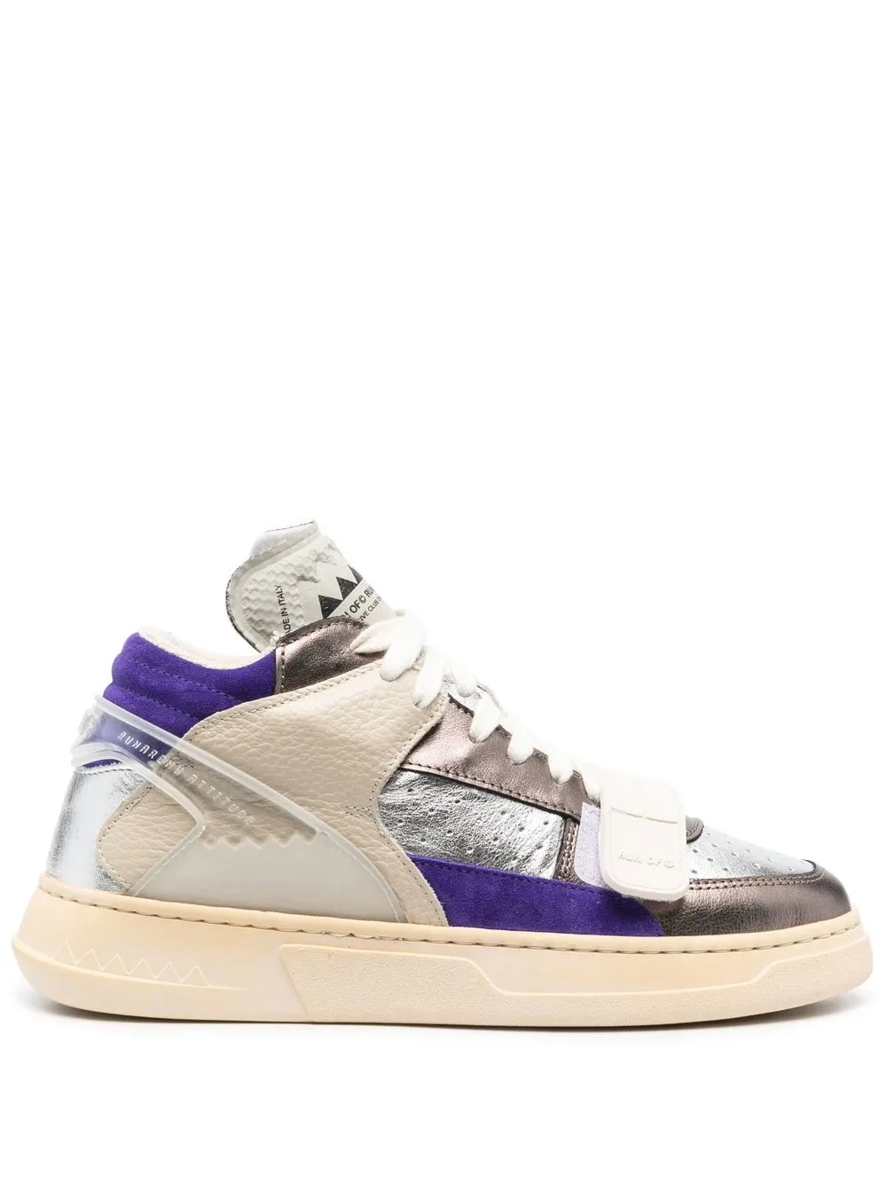 

RUN OF touch-strap mid-top sneakers - Neutrals