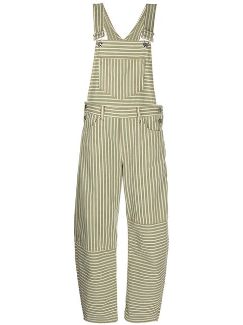 GANNI multi-stripe organic-cotton dungarees