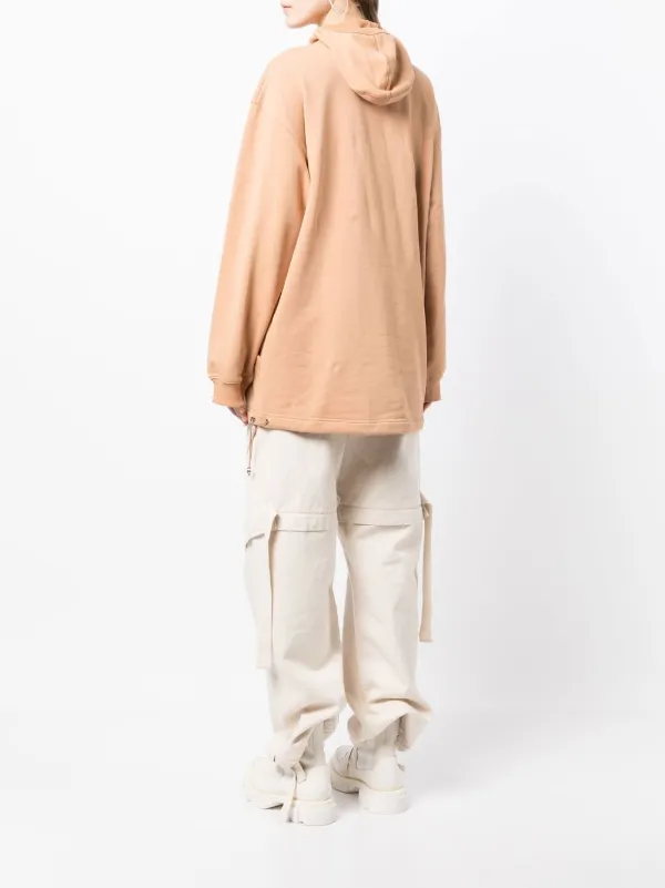 Dion Lee Interlock Mask Drawstring Hoodie | Brown | FARFETCH