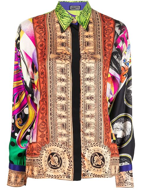 Versace Pre-Owned 1990s abstract print silk shirt