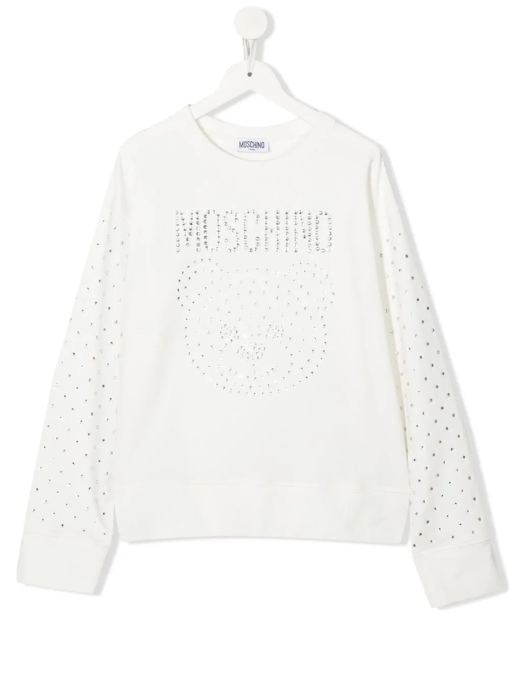 

Moschino Kids sudadera con logo de strass - Blanco