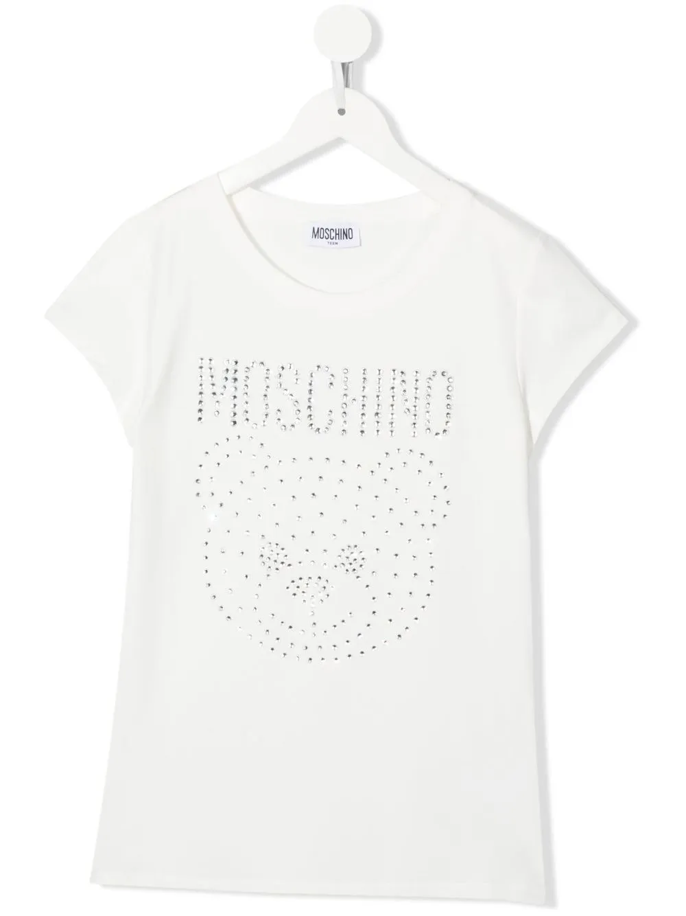 

Moschino Kids playera con logo en strass - Blanco