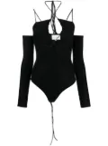 Lama Jouni off-shoulder tie-detail bodysuit - Black