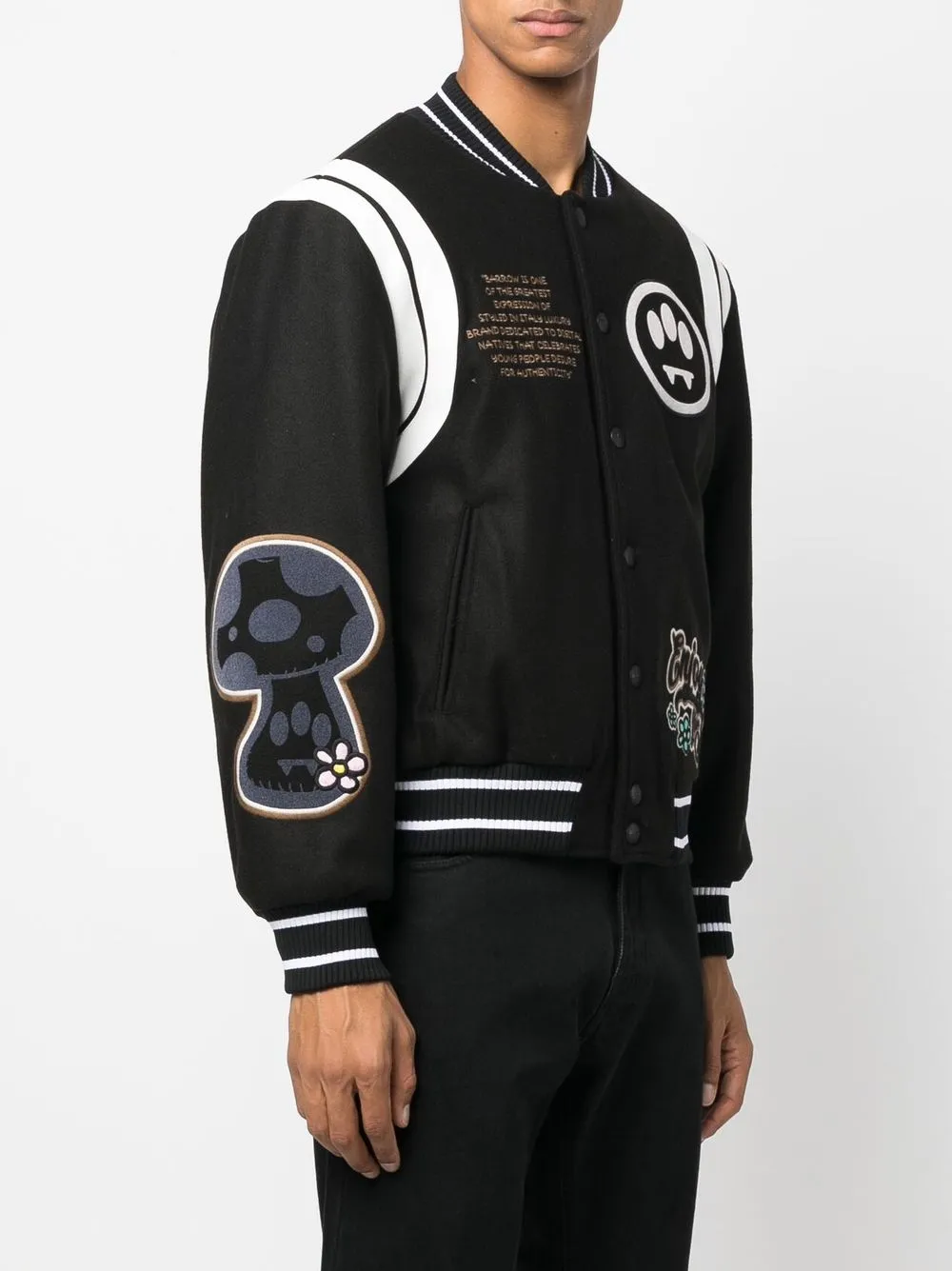 BARROW logo-print Varsity Jacket - Farfetch