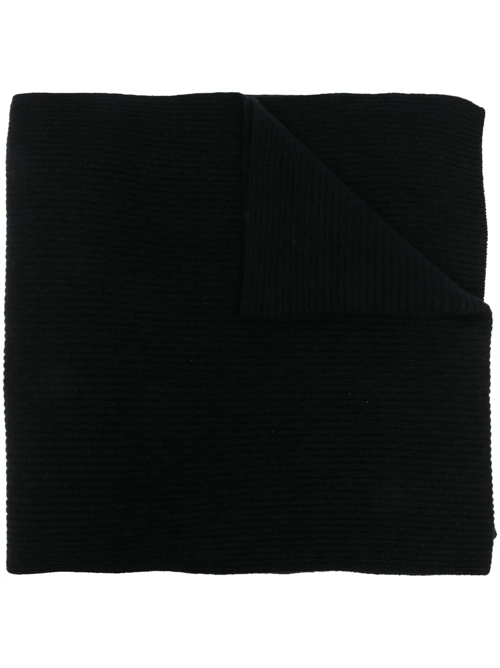 

Moncler logo-patch ribbed scarf - Black