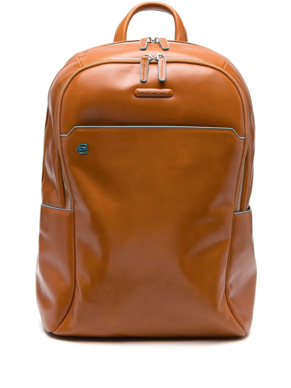 

PIQUADRO leather logo-patch backpack - Brown