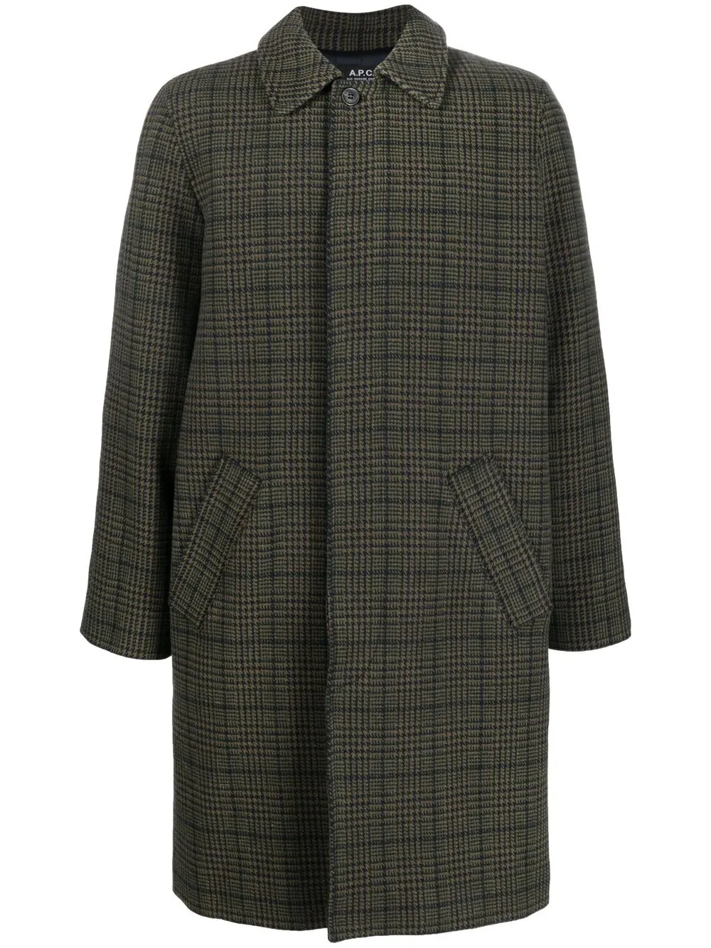 

A.P.C. Austin check-print coat - Green