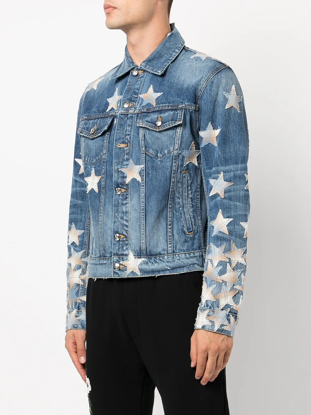  Amiri Jeansjacke Mit Print   Blau 