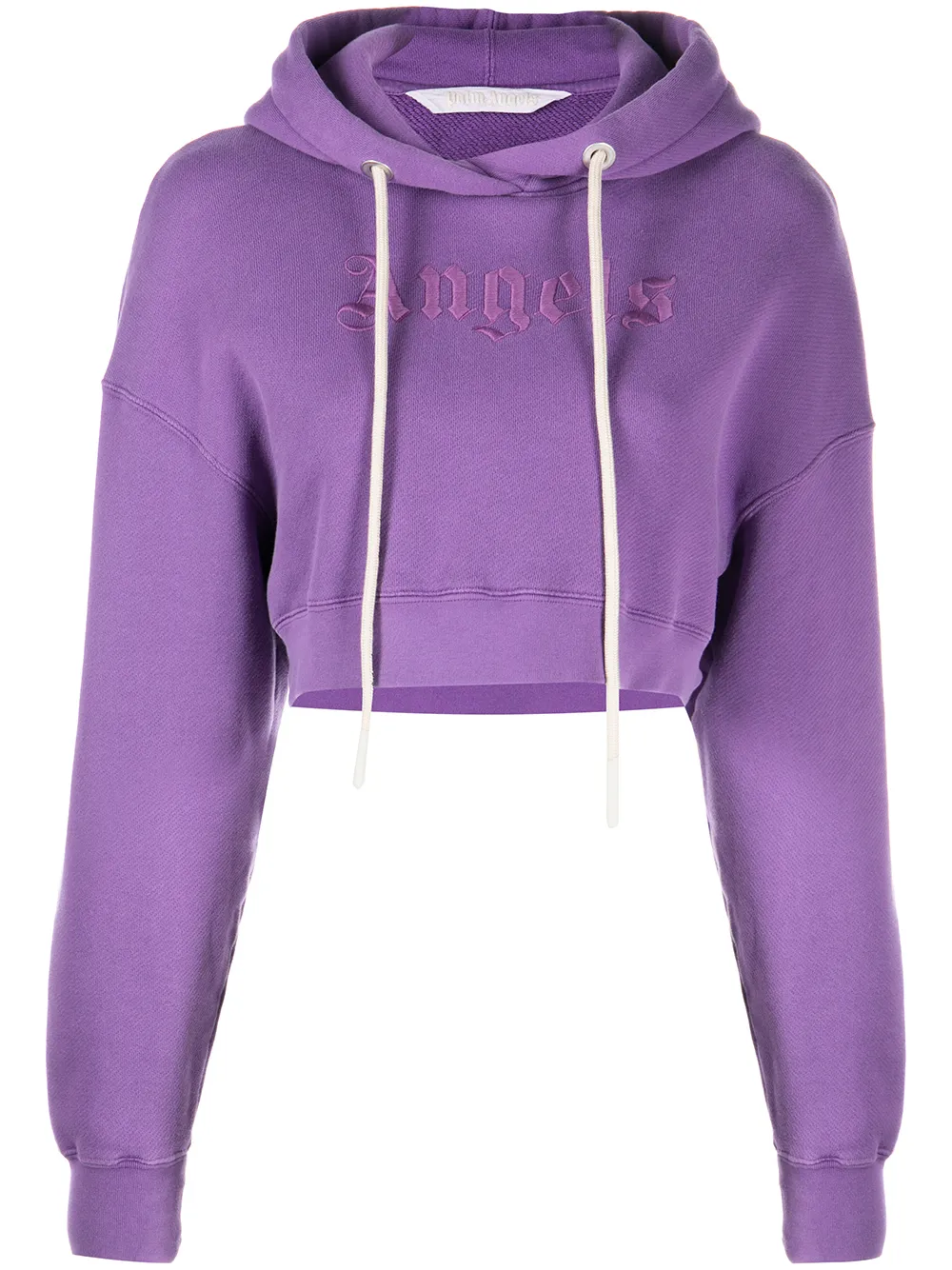 

Palm Angels hoodie corta con logo bordado - Morado