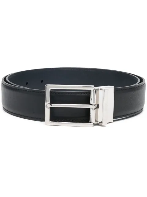 Brioni reversible leather buckle belt