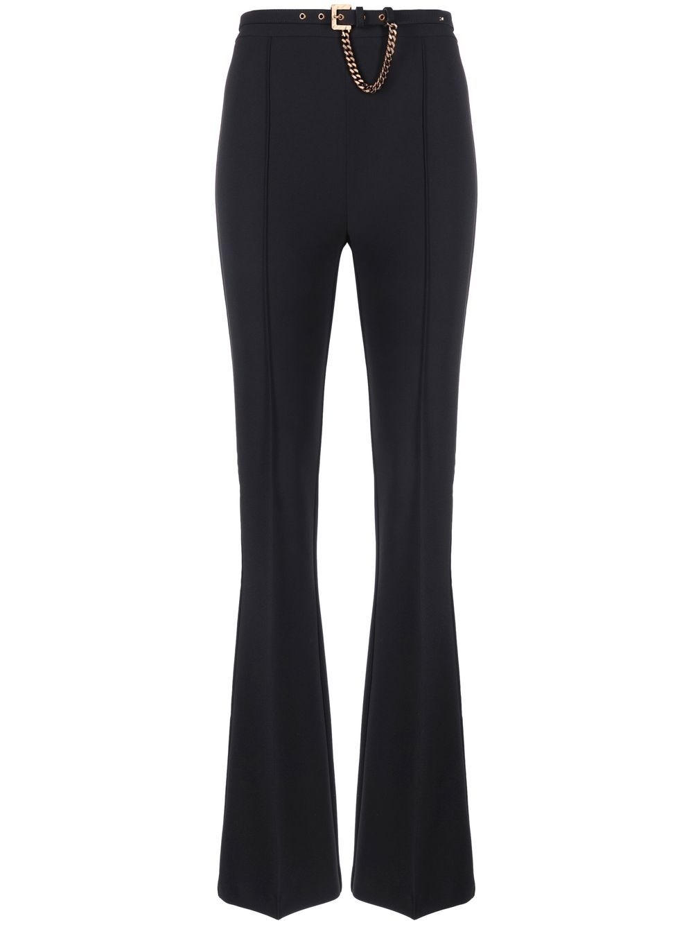 

Elisabetta Franchi pantalones acampanados con detalle de cadena - Negro