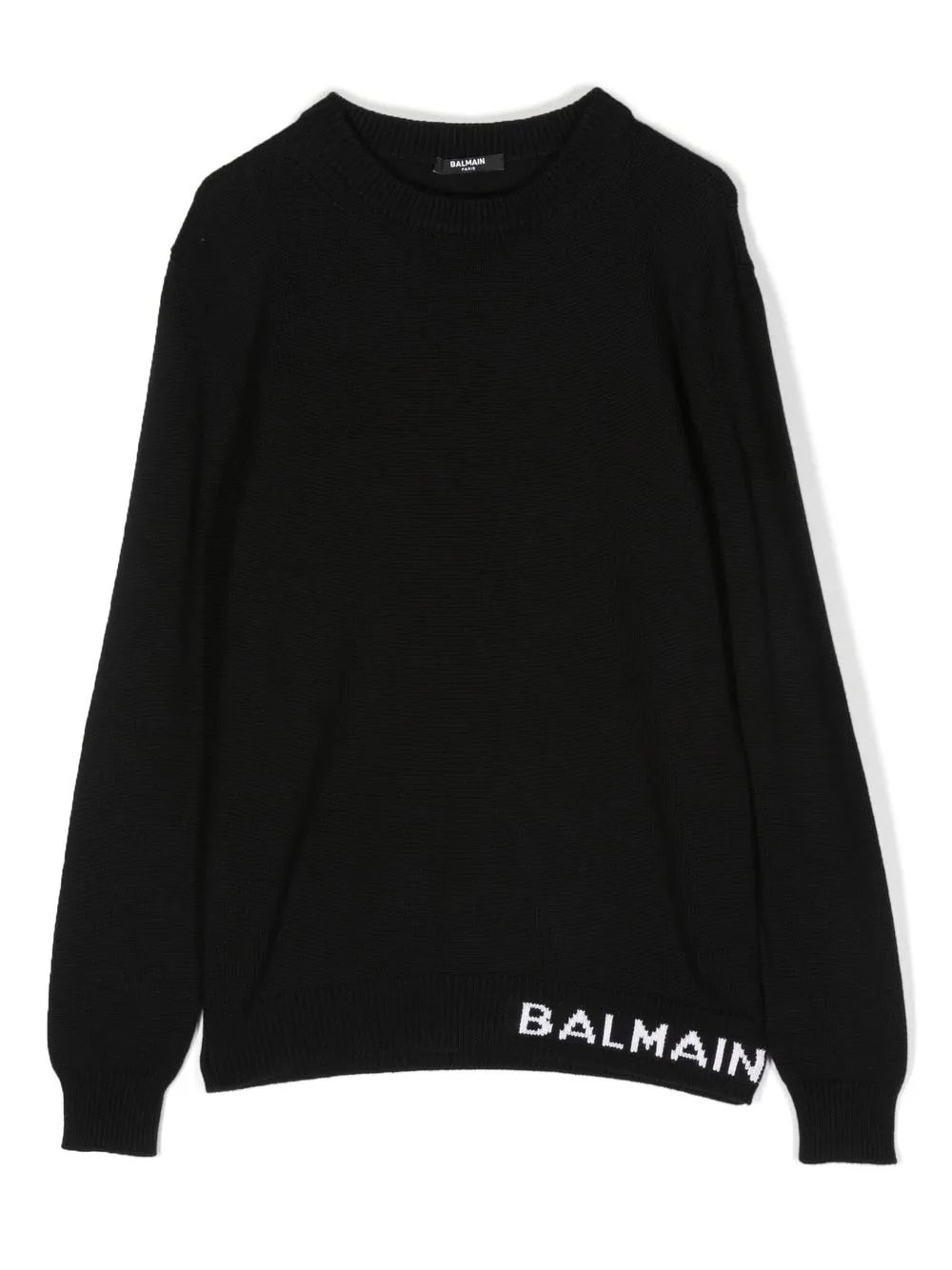 

Balmain Kids TEEN intarsia-logo jumper - Black