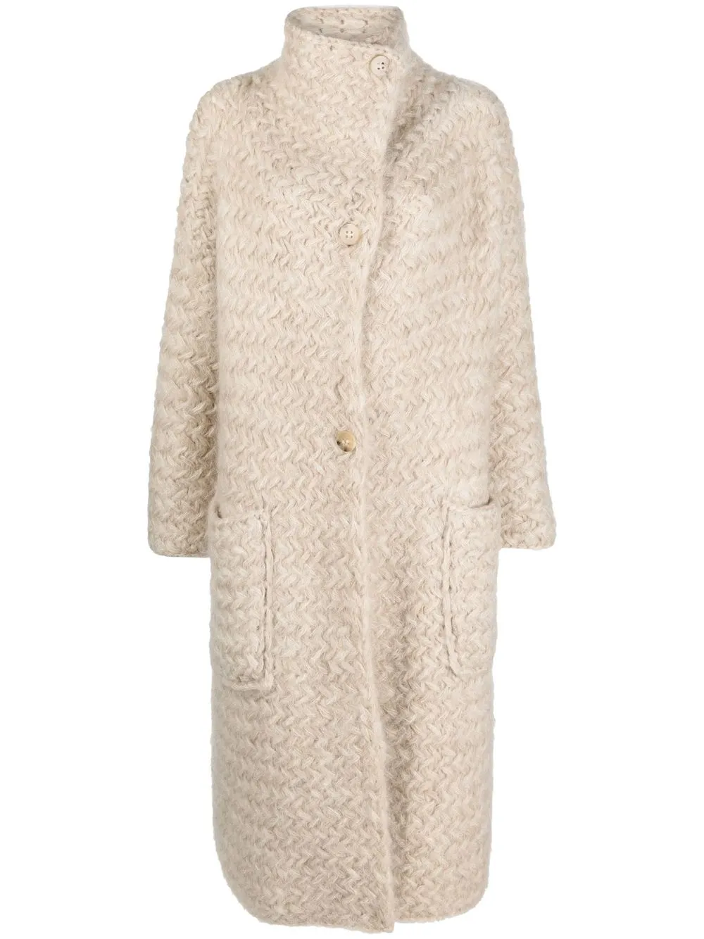 

Gentry Portofino interwoven-knit cardi-coat - Neutrals