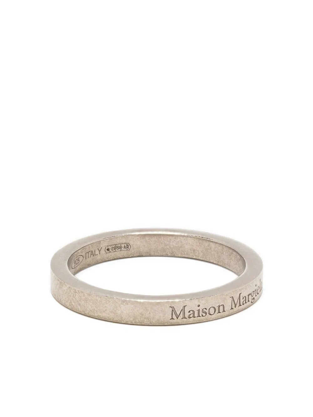 maison margiela bague à logo gravé - argent