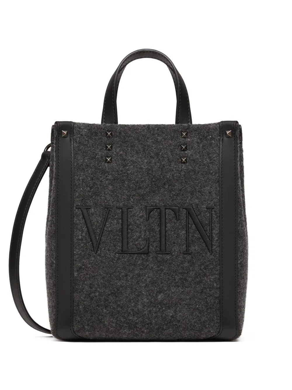 Valentino Garavani Rockstud-embellished logo tote bag | Grey | Image 1