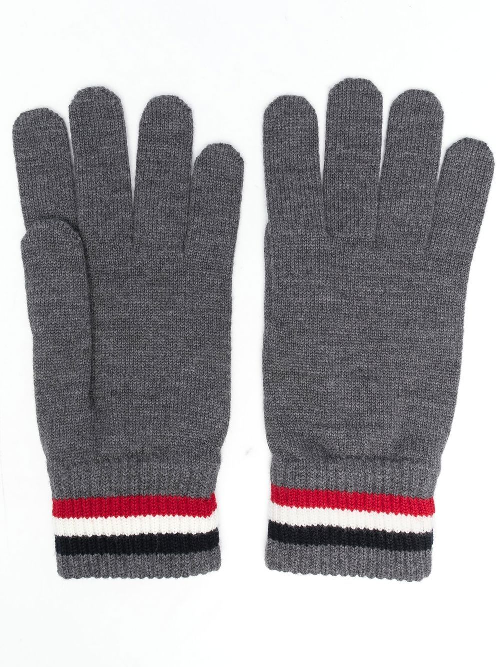 

Moncler guantes tejidos con rayas en los puños - Gris