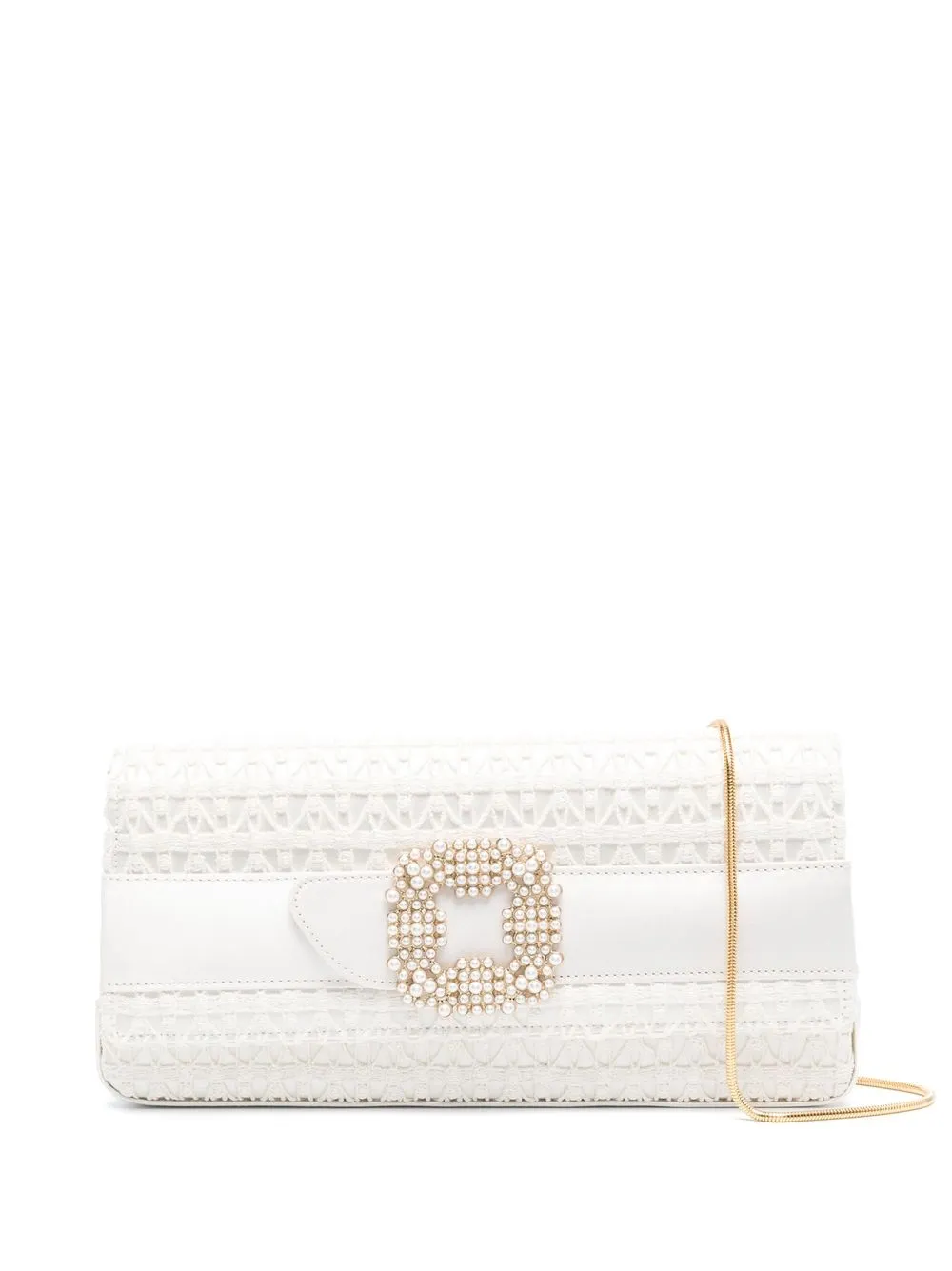 

Manolo Blahnik bolsa de mano Gothisi White Lace Pearl Buckle - Neutro
