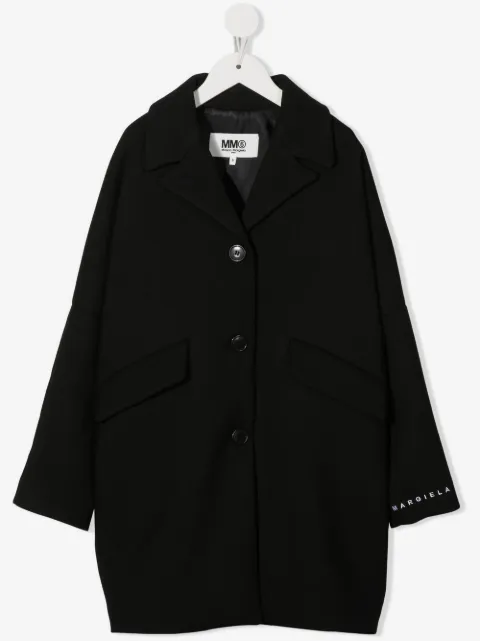 MM6 Maison Margiela Kids abrigo con botones y logo