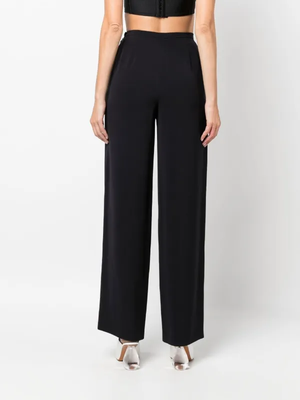 パンツ 90's GIORGIO ARMANI Black Wide Slacks Giorgio Armani Pre-Owned 1990s high-waisted wide-legged Trousers
