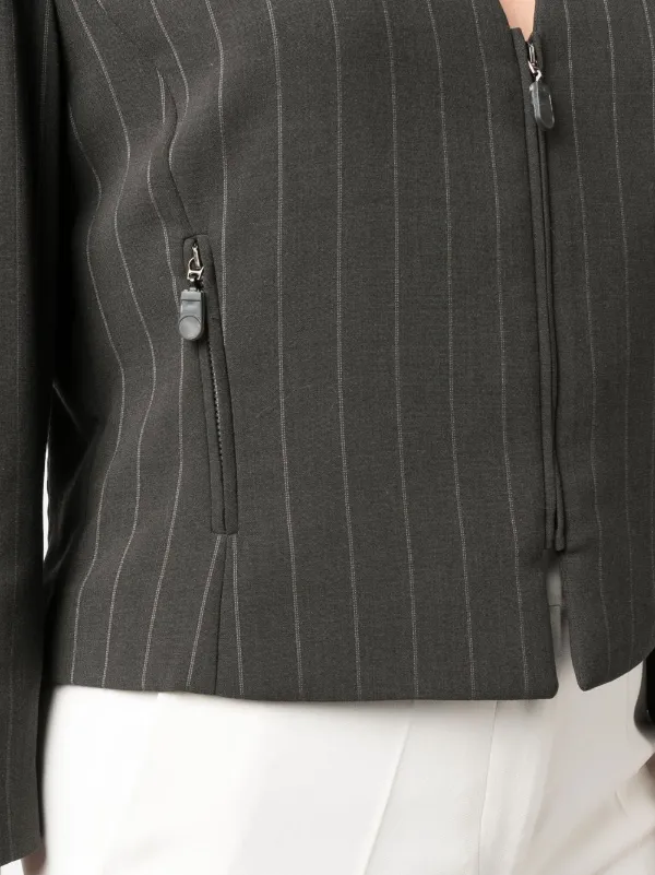 Giorgio Armani Pre-Owned 1990s ピンストライプ ジャケット | グレー