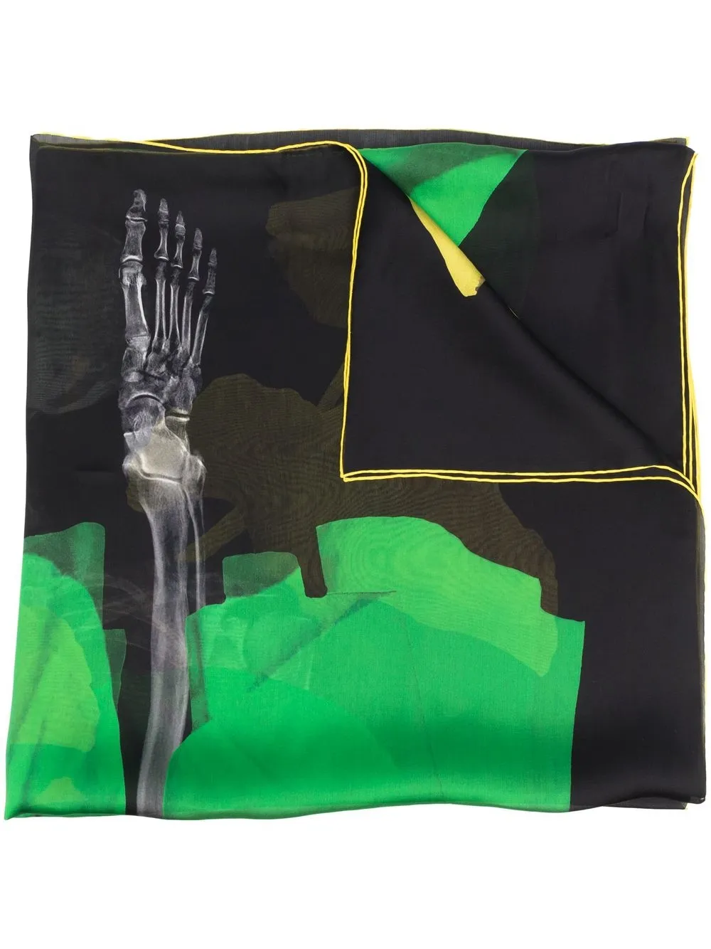 

Alexander McQueen Skeleton Mushroom silk scarf - Green