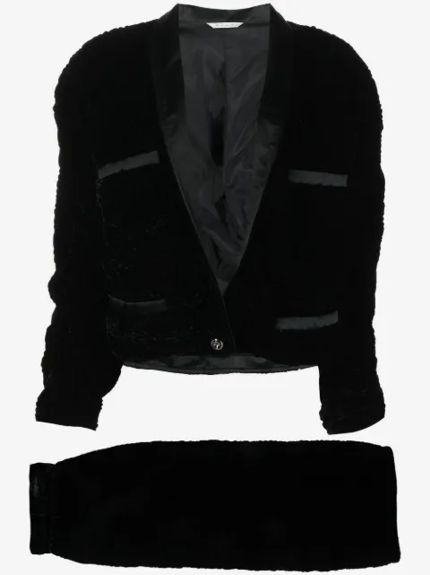 Versace Pre-Owned 1980s velvet padded skirt suit