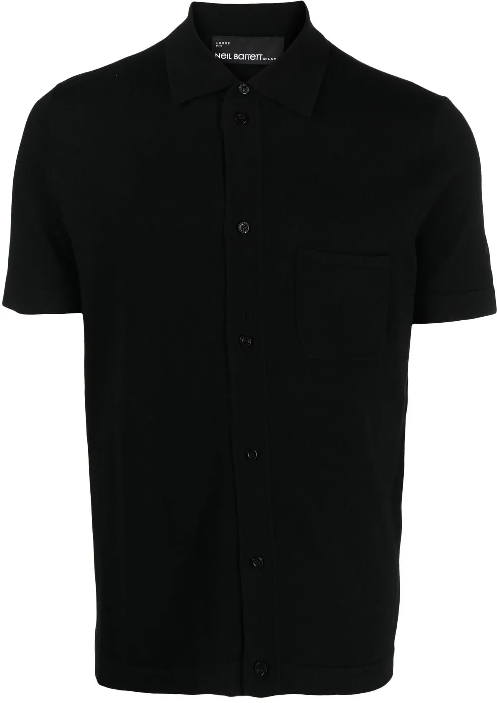 

Neil Barrett playera tipo polo de tejido con botones - Negro