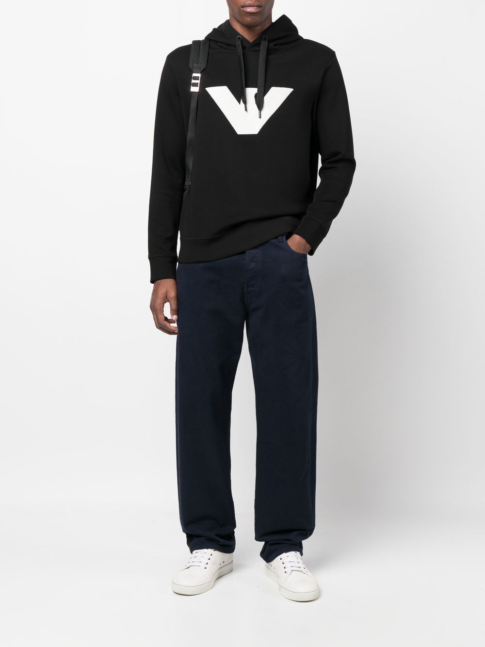 Emporio Armani Hoodie met logoprint - Zwart