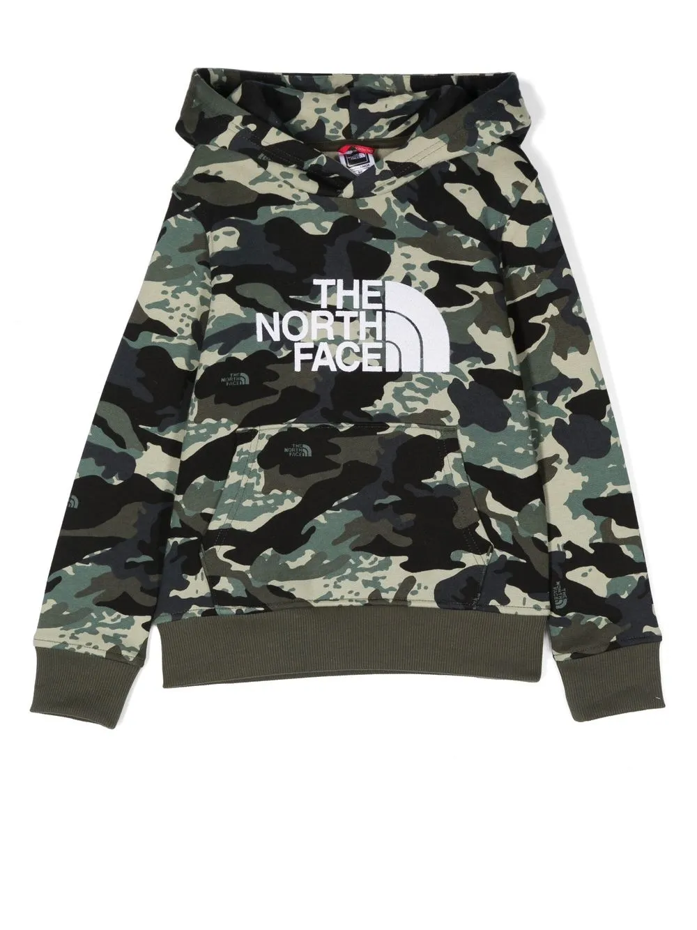 

The North Face Kids hoodie con logo y estampado militar - Verde