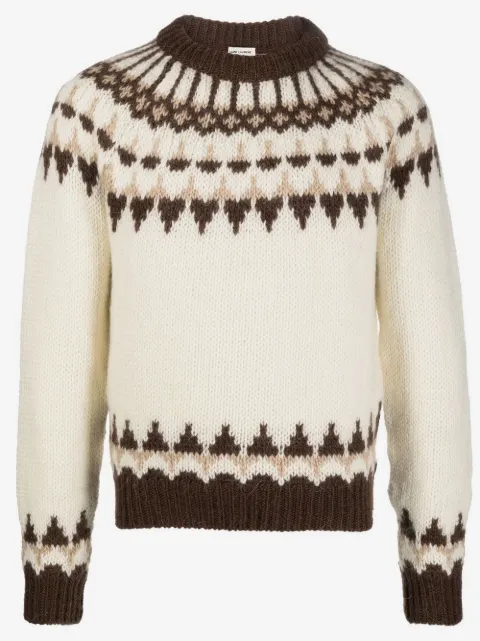 Saint Laurent fair isle-style knitted sweater