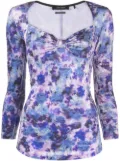ISABEL MARANT Gubaia floral-printed velvet top - Purple
