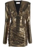 Alexandre Vauthier sequin-embellished V-neck mini dress - Gold