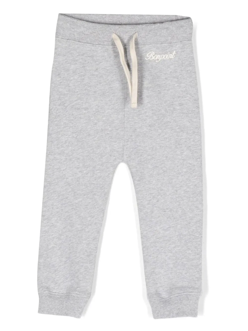 

Bonpoint pants con cordones en la pretina y logo estampado - Gris
