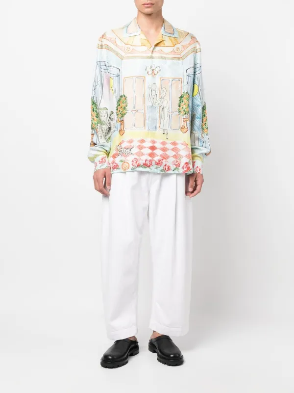 Casablanca プリント シルクシャツ | ニュートラル | FARFETCH JP