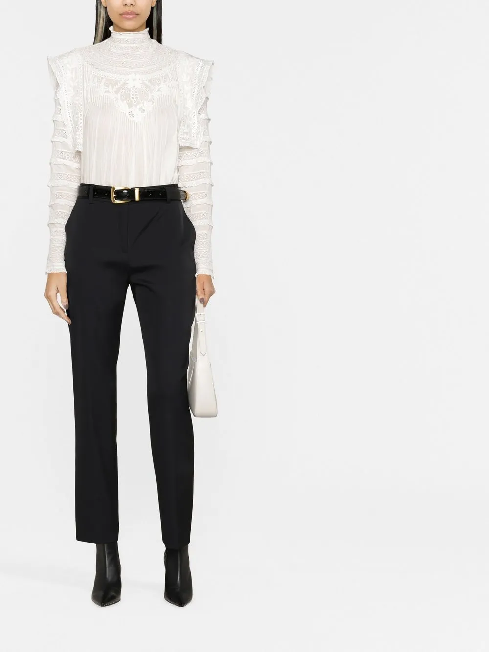 

Alberta Ferretti high-waisted straight-leg trousers - Black