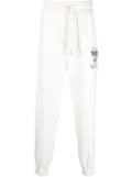 Casablanca embroidered-detail organic-cotton track-pants - Neutrals