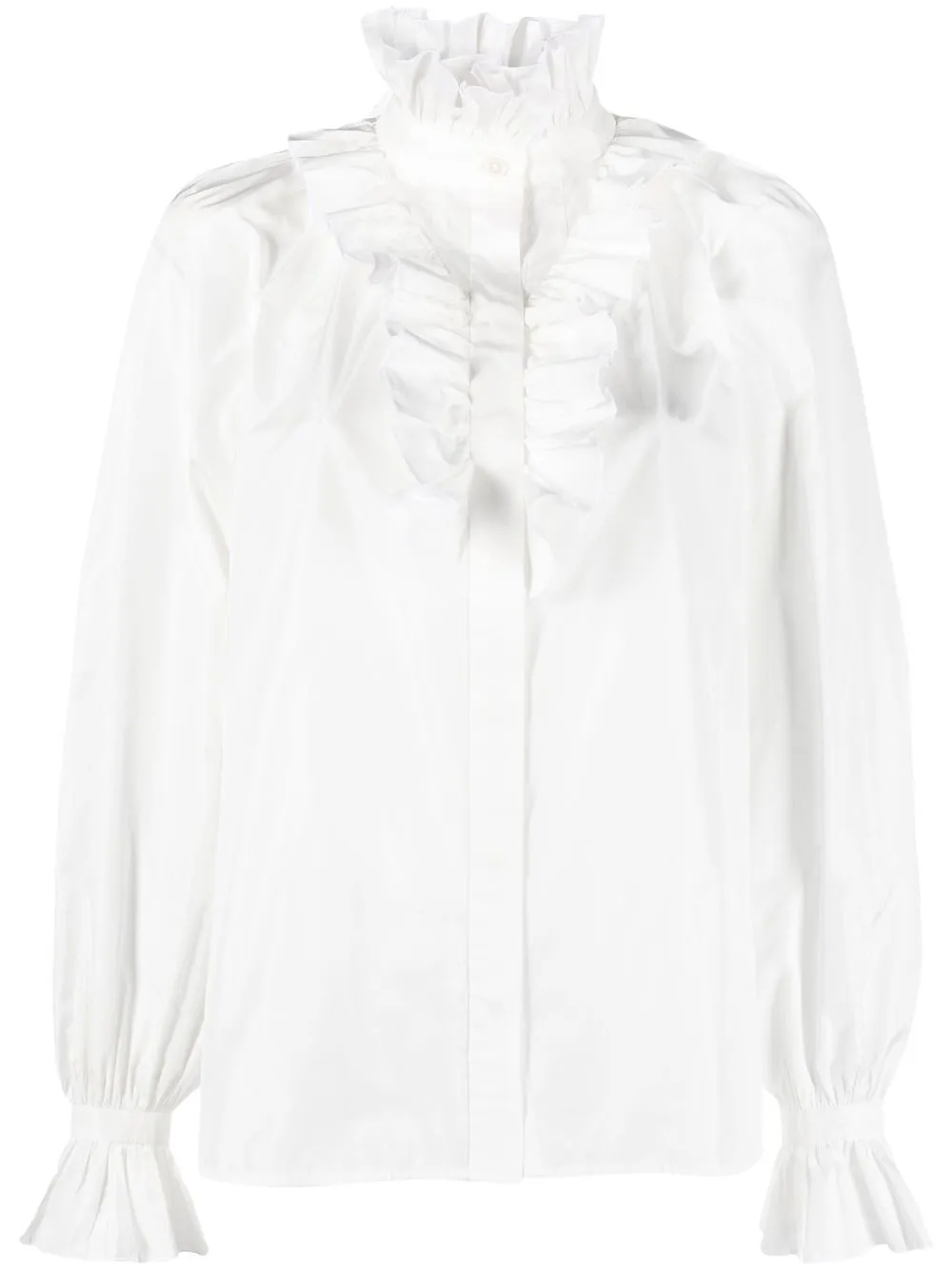 

Alberta Ferretti blusa manga larga con volantes - Blanco